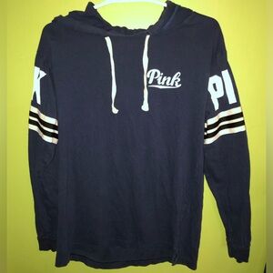 PINK Victoria's Secret Navy & White Stripe Hoodie